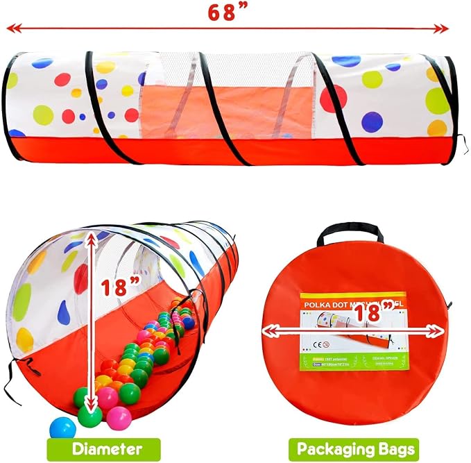 PigPigPen Kids Tunnel for Toddlers, Pop Up Play Tunnel Tent for Babies or Dogs - Image 7
