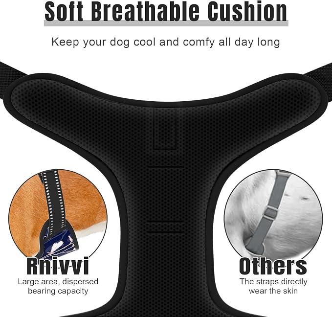 Rnivvi No Pull Dog Harness, Cute Flower Reflective X-Large Sized Puppy Harness - Image 4