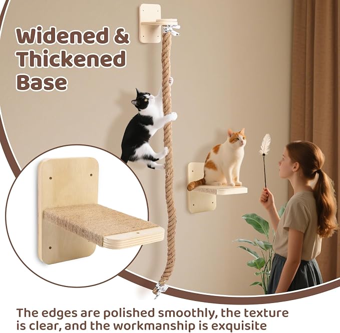 Cat Climbing Wall, Wall Mounted Cat Ladder, Cats Climbings Pole - Image 3