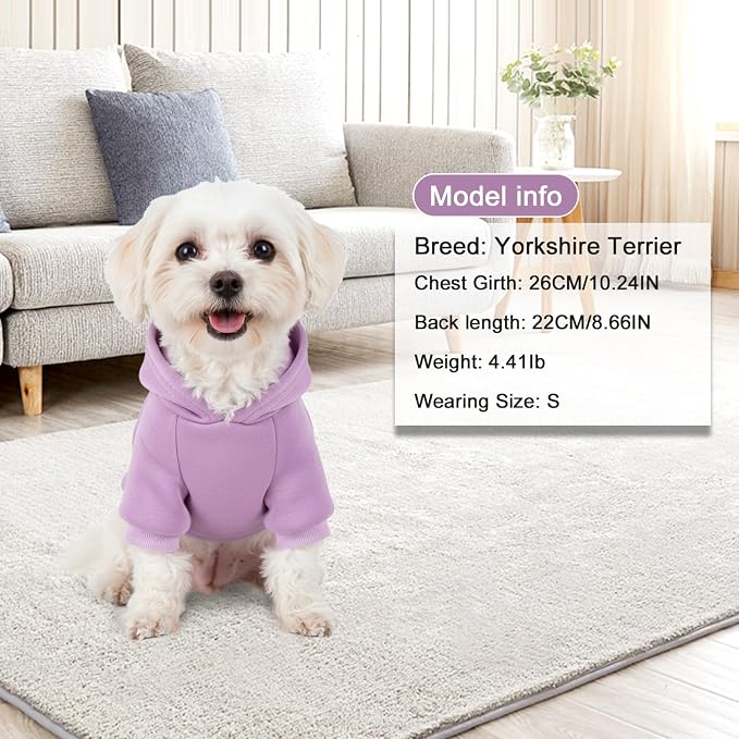 1 Pack Dog Hoodie Warm Hood Dog Sweater Cold Weather Small Dogs Sweatshirt - Image 3