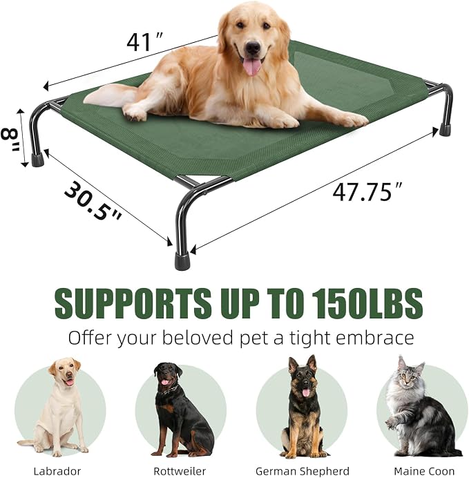 Simple Trending Raised Dog Bed for Large Dogs, Waterproof XL Dog Cot, Outdoor - Image 7