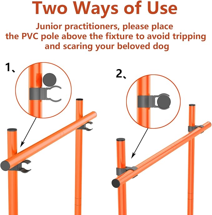 10-Pack Dog Agility Jump Bar Clamps, Double-Way Rotating Connectors Fit 20mm & - Image 3