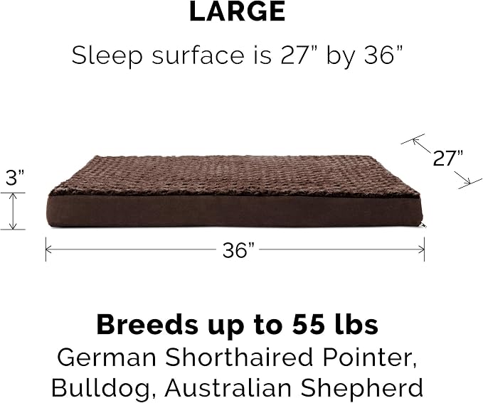 Furhaven Replacement Dog Bed Cover Ultra Plush Faux Fur & Suede Mattress - Image 3