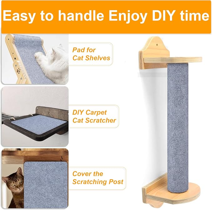 Large Cat Scratching Mat, Trimmable Wall Climbing Carpet, Couch Protector - Image 8