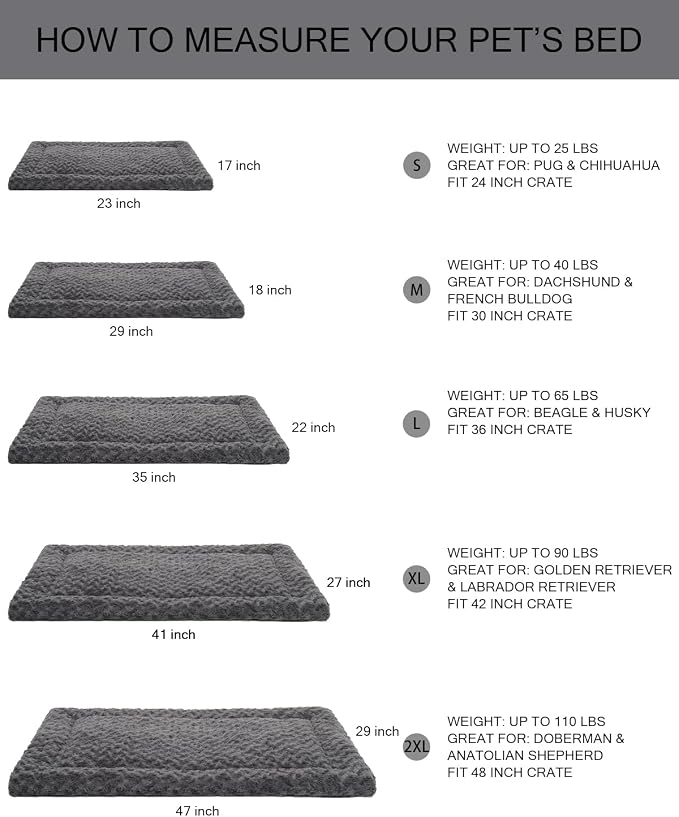 Washable Dog Bed Mat Dog Crate Pad Soft Fluffy Pet Kennel Beds Dog Sleeping - Image 5