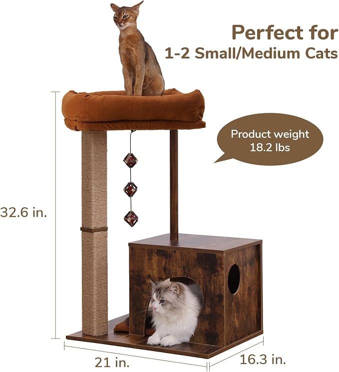 FUKUMARU Cat Scratching Post, Modern Style Cat Tree - Image 3