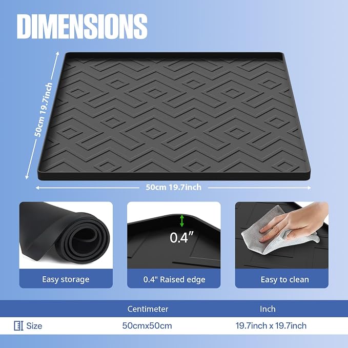 Water Cooler Mat – 19.7" x 19.7" Silicone Water Dispenser Mat - Image 2