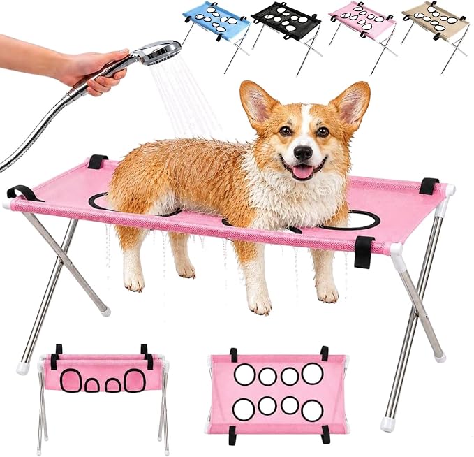 Pet Dog Bath Hammock, Cat Shower Grooming Table Hammock with Foldable Stand by Unknown