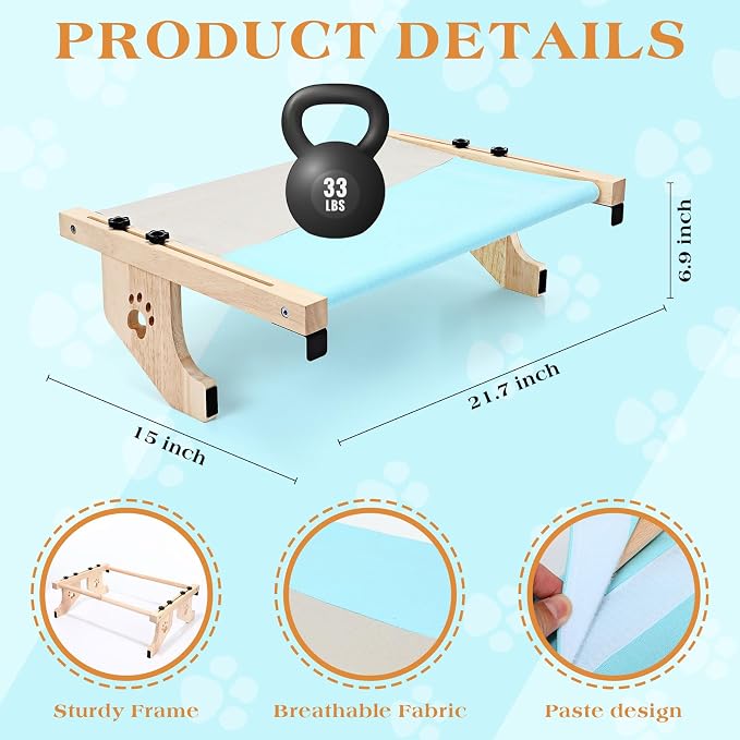 Suzile 2 Pack Cat Window Sill Perch Holds Up to 33 lbs Sturdy Cat Window Hammock - Image 2