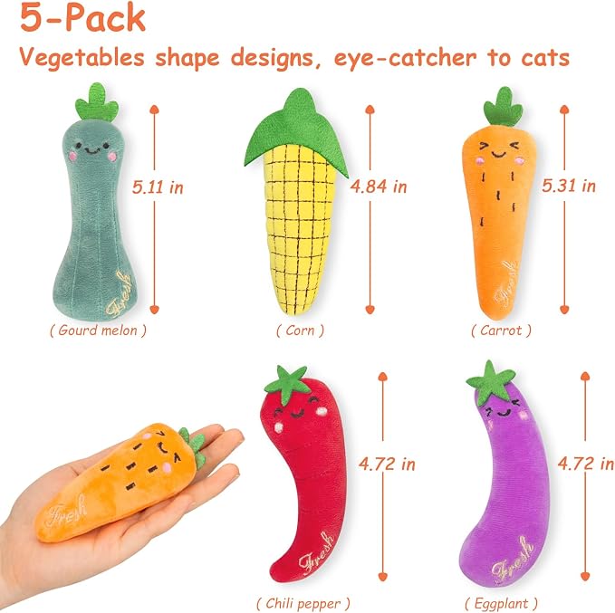 Catnip Cat Toys, 5 Pack, Plush Cat Nip Toys - Image 6