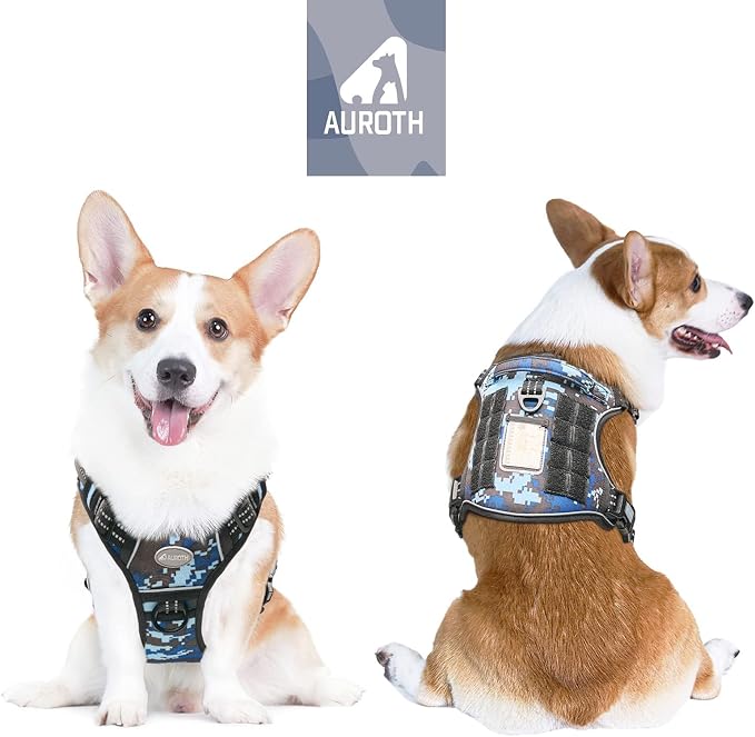 Auroth Tactical Dog Training Harness No Pulling Front Clip Leash Adhesion - Image 2