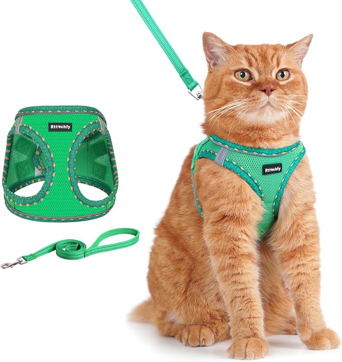 Rttochfy Cat Harness and Leash Set, Escape Proof Kitten Harness, Soft and by Rttochfy