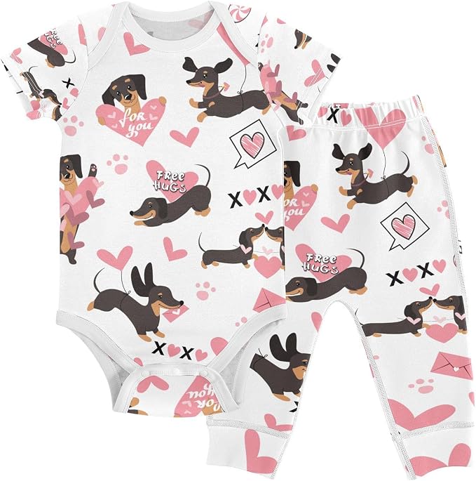 Baby Clothes Set Infant Bodysuits Pants Sets 0-24M by KICPOAY