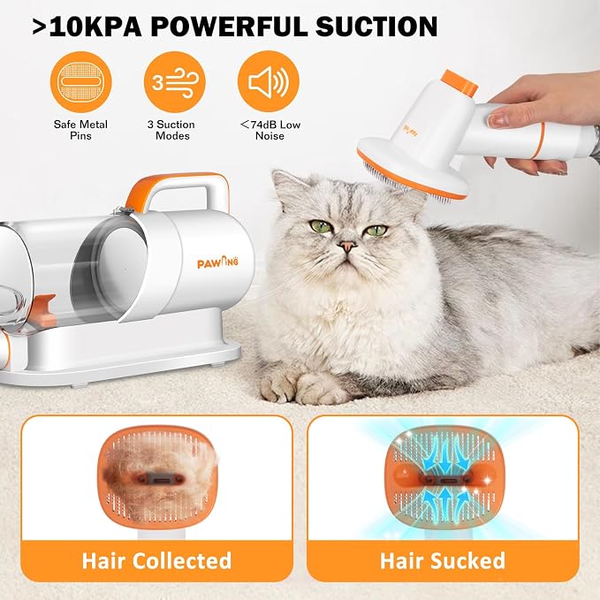 Pet Grooming Kit with Vacuum, All-in-1 Professional Deshedding Tools - Image 2