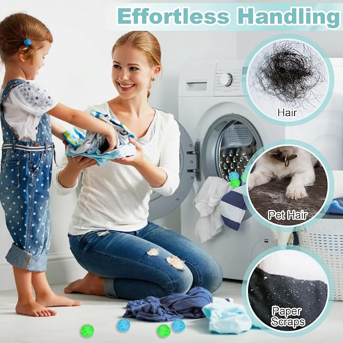 12PCS Pet Hair Remover for Laundry, Reusable Laundry Dog Hair Catcher Dryer - Image 3