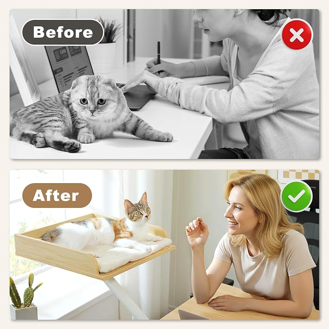 PAWZ Road Cat Desk Bed, Wooden Cat Bed - Image 3