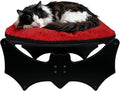 Gothic Cat Bed with Bat Design, Wooden Elevated Cat Beds with Sisal Scratching by GreenPetopia