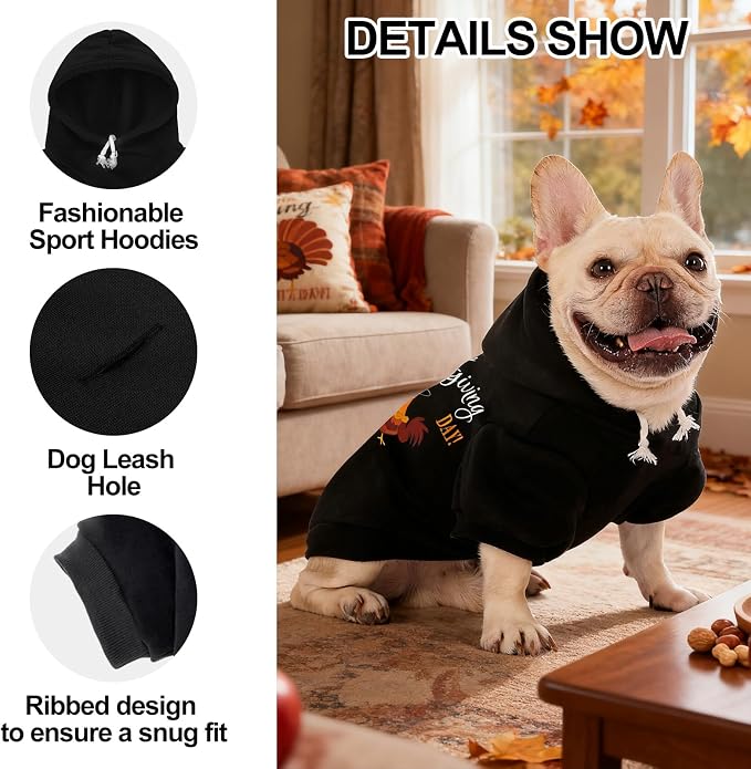 EXPAWLORER Fall Dog Hoodie-Soft and Warm Dog Sweaters, Pet Clothes Autumn - Image 3