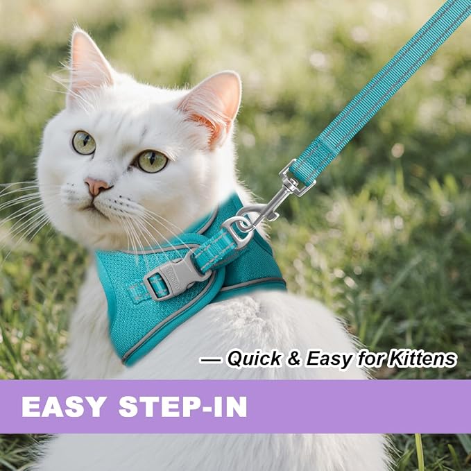 Cat Harness and Leash Set, Escape Proof Kitten Harness, Step in Adjustable Soft - Image 9