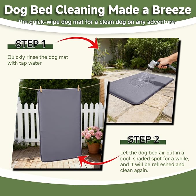 Waterproof Dog Crate Pad, Medium Crate Mat Bed, Outdoor Kennel Mat Beds Dog - Image 3