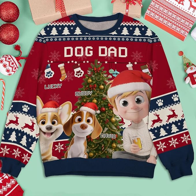 Wrappiness A Girl And Her Dog Christmas Sweatshirt - Image 5
