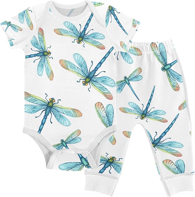 Baby Clothes Set Infant Bodysuits Pants Sets 0-24M by KICPOAY