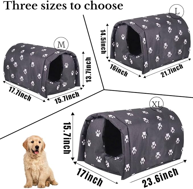 Fhiny Stray Cats Shelter, Waterproof Outdoor Cat House Foldable Warm Pet Cave - Image 6