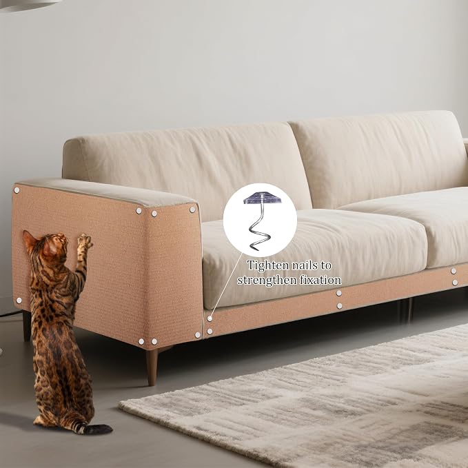 15.7'' x 39.3'' Cat Scratch Furniture Protector Adhesive Trimmable Cloth Couch - Image 2
