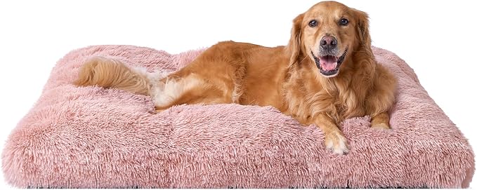 EHEYCIGA Fluffy Dog Crate Bed for Extra Large Dogs, Plush Faux Fur Crate Pad by EHEYCIGA