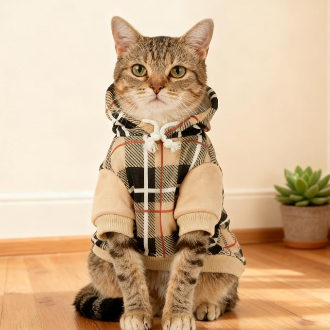 EXPAWLORER Plaid Cat Hoodie - Image 8
