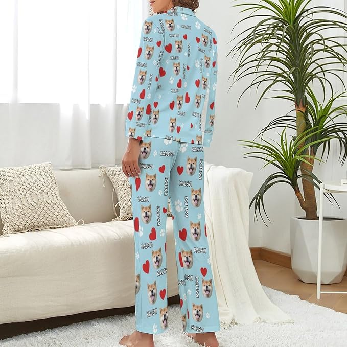 Custom Face Pajamas for Women Men, Personalized Dog Cat Pet Pajamas Set - Image 4