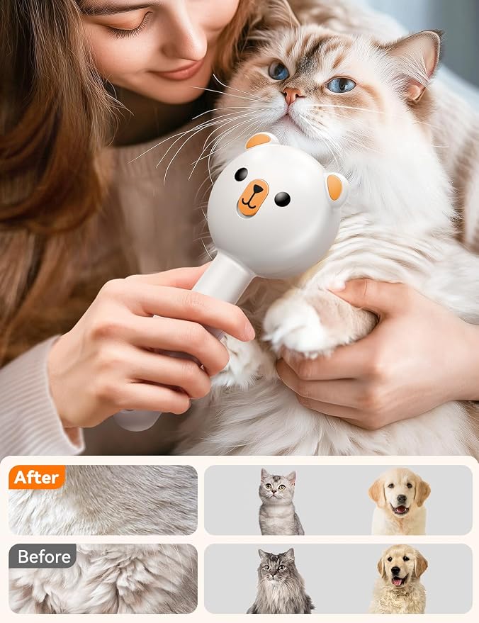 Pet Steam Brush for Dogs & Cats, Brushes for Indoor Cats - Image 8