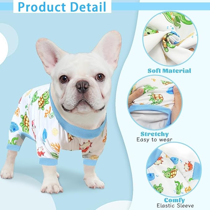 XPUDAC 4 Pack Dog Pajamas for Small Dogs, Puppy Clothes for Boy Girl Strechy - Image 4