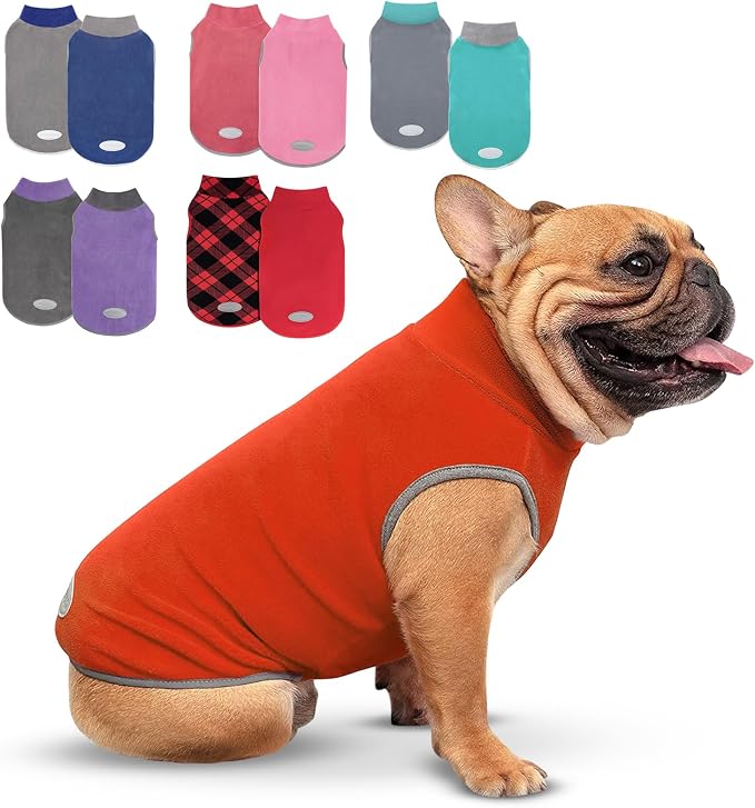 cyeollo Fleece Dog Sweater Vest, Reflective Puppy Sweatshirt Pullover Dog Jacket by CYEOLLO