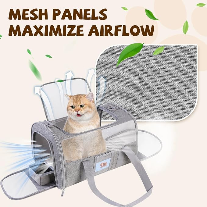 Cat Carrier Soft for Pets Up to 25 Lbs, Cat Travel Bag - Image 4