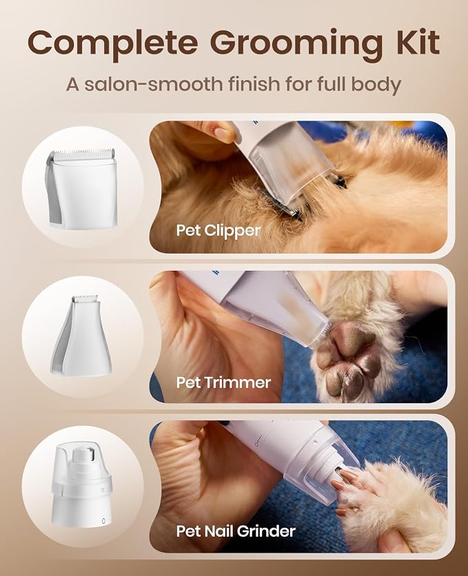 oneisall Dog Grooming Vacuum, 15000Pa Pet Vacuum Kit Shedding 99% Pet Hair - Image 6