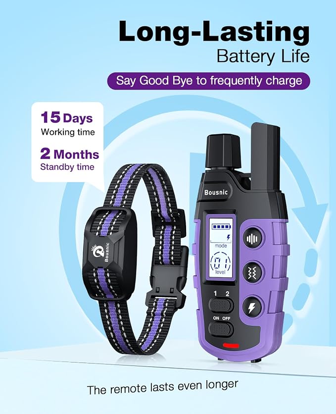 Bousnic Dog Shock Collar - 3300Ft Training Collar - Image 6