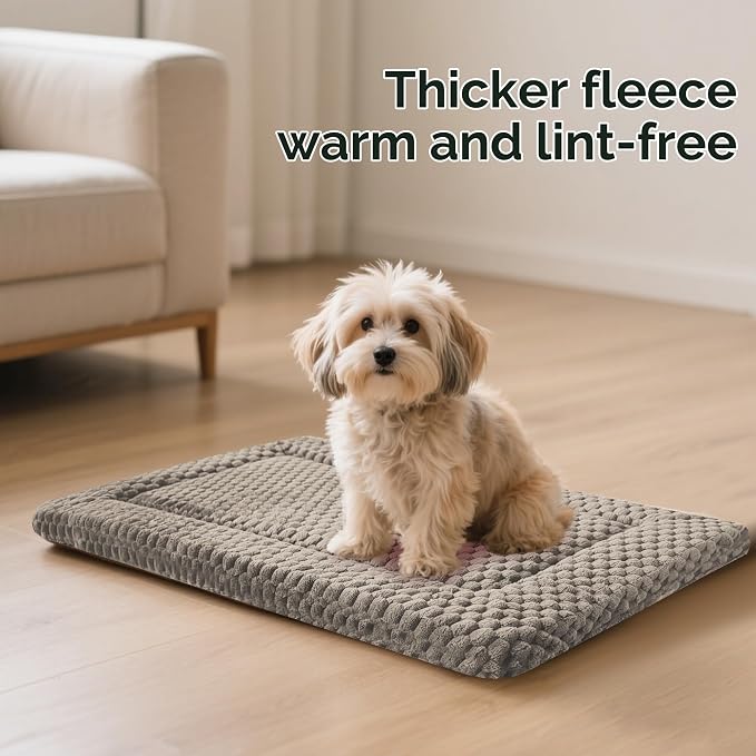 Dog Bed Crate Mat, Soft Durable Washable Anti-Slip Kennel Pad - Image 8