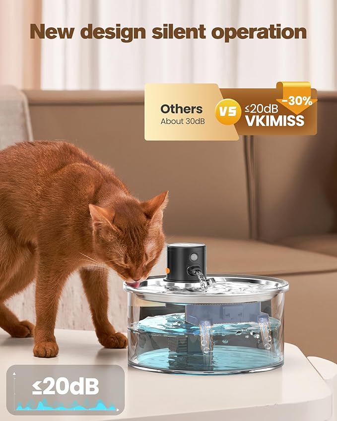 Wireless Cat Water Fountain Cordless: 108oz/3.2L Battery Operated Pet Fountain - Image 7