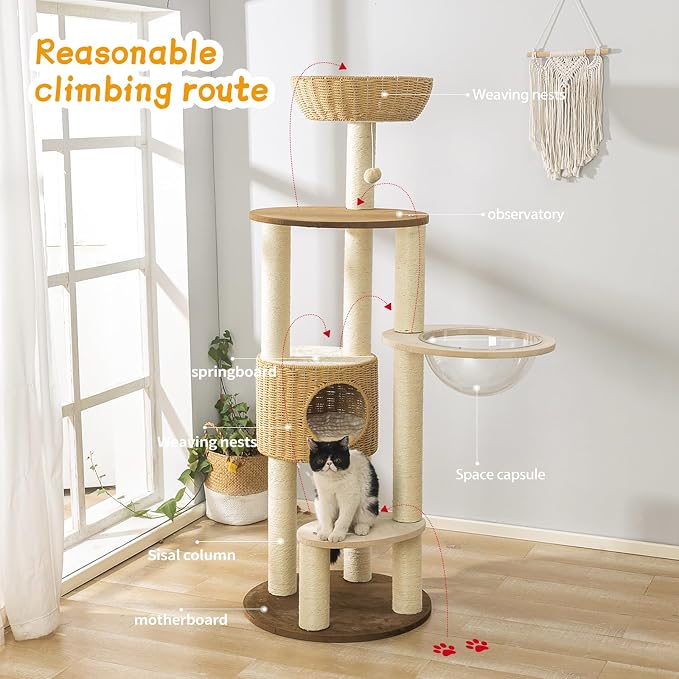 2025 Modern Cat Tree Tower for Large Cats, Advanced Space Module Cat's Nest Cat - Image 5