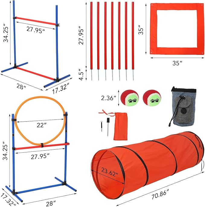 Dog Agile Course Backyard Set, Complete Dog Obstacle Kit - Image 4