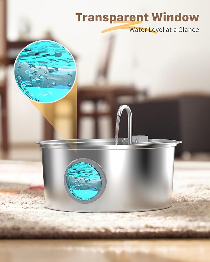 Pet Water Fountain for Large Dogs: Metal Dog Water Fountain - Image 5