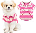 Dog Shirt Polo Shirt Striped Collar Puppy Clothes Summer Button Up Pet Clothes by Pistha