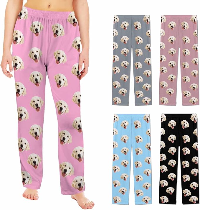 Custom Pajama Pants Women Personalized Face Pajamas Bottom Couple Pajama Pants by MYESCUSTOM