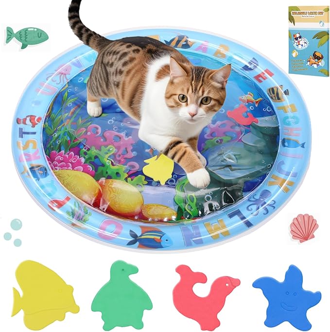 ZALALOVA Water Sensory Playmat for Cats, Thickened Upgraded Cat Dog Toys Bored by SupplierforCats