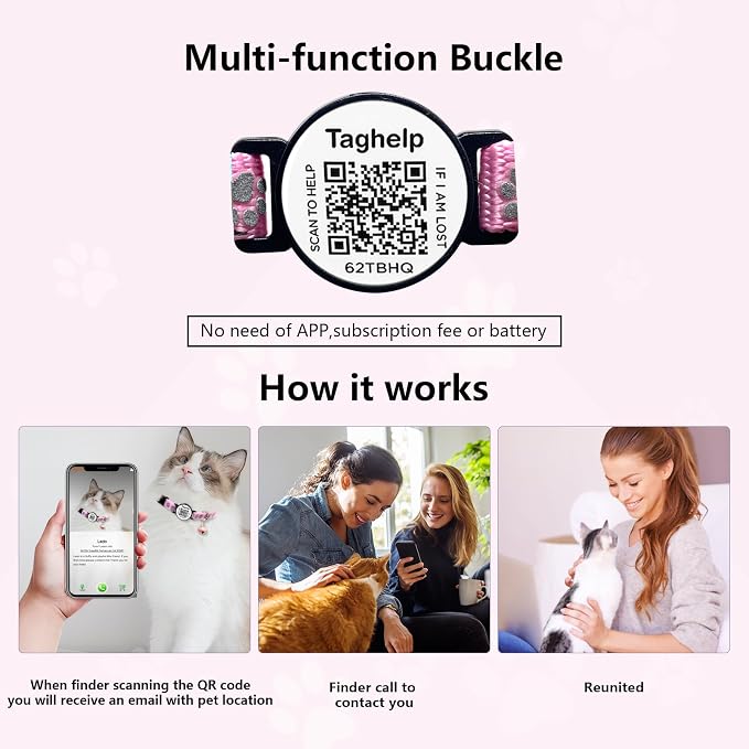 2 Pack Smart Safety Breakaway Cat Collar | QR Code Tag Stores All Vital Info - Image 4