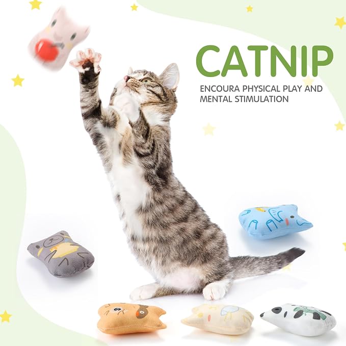 Gejoy 20 Pieces Catnip Toys for Indoor Cat Plush Kitten Cat Chew Toys Catnip - Image 5