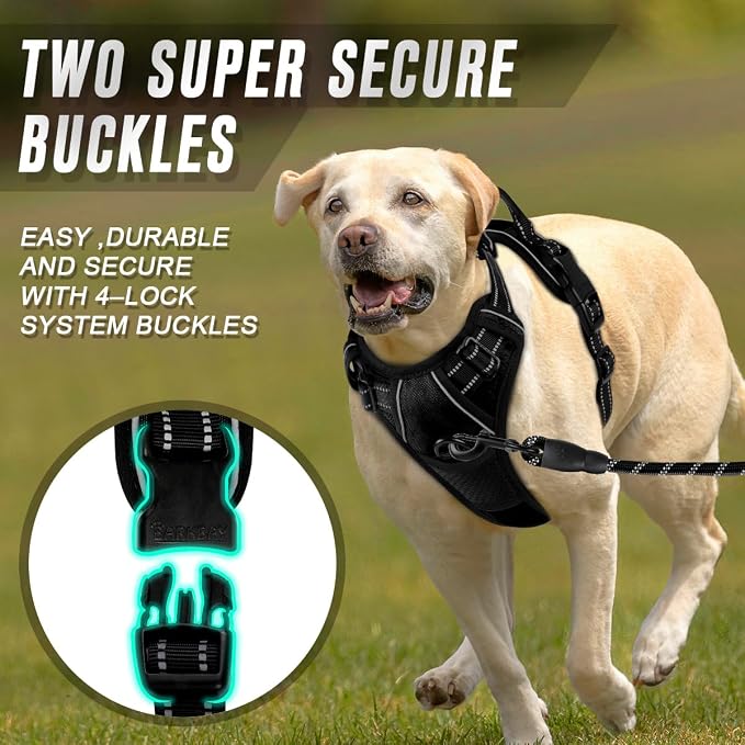 BARKBAY No Pull Dog Harness Front Clip Heavy Duty Reflective Easy Control Handle - Image 4