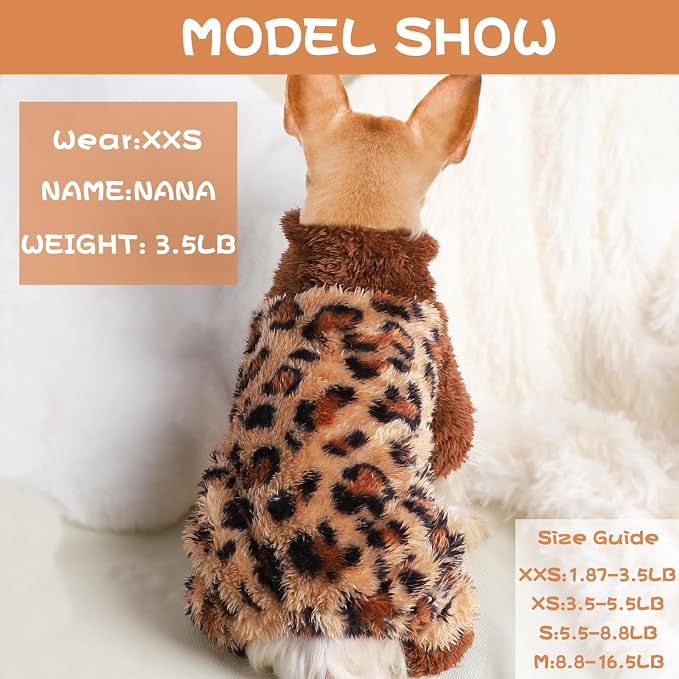 Sebaoyu Dog Pajamas for Small Dogs Plaid Turtleneck Fleece Sweater, Winter Cute - Image 2