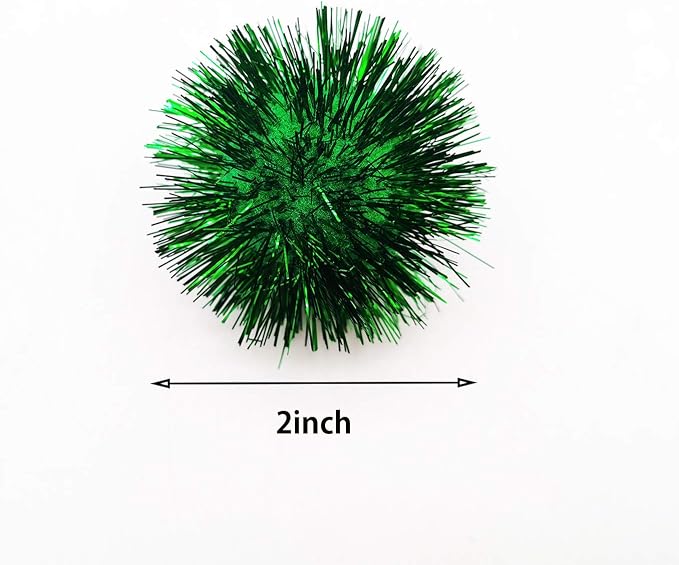 20 Pcs Assorted Color Flash Ball Cat's Favorite Toy Ball Tinsel Pom Poms Flash. - Image 2
